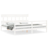 Cadre de lit sans matelas blanc 200x200 cm bois massif