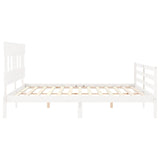 Cadre de lit sans matelas blanc 200x200 cm bois massif