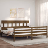 Cadre de lit sans matelas marron miel 200x200 cm bois massif