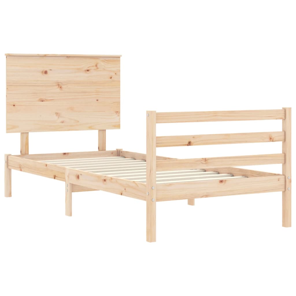 Cadre de lit sans matelas bois massif