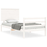 Cadre de lit sans matelas blanc bois massif