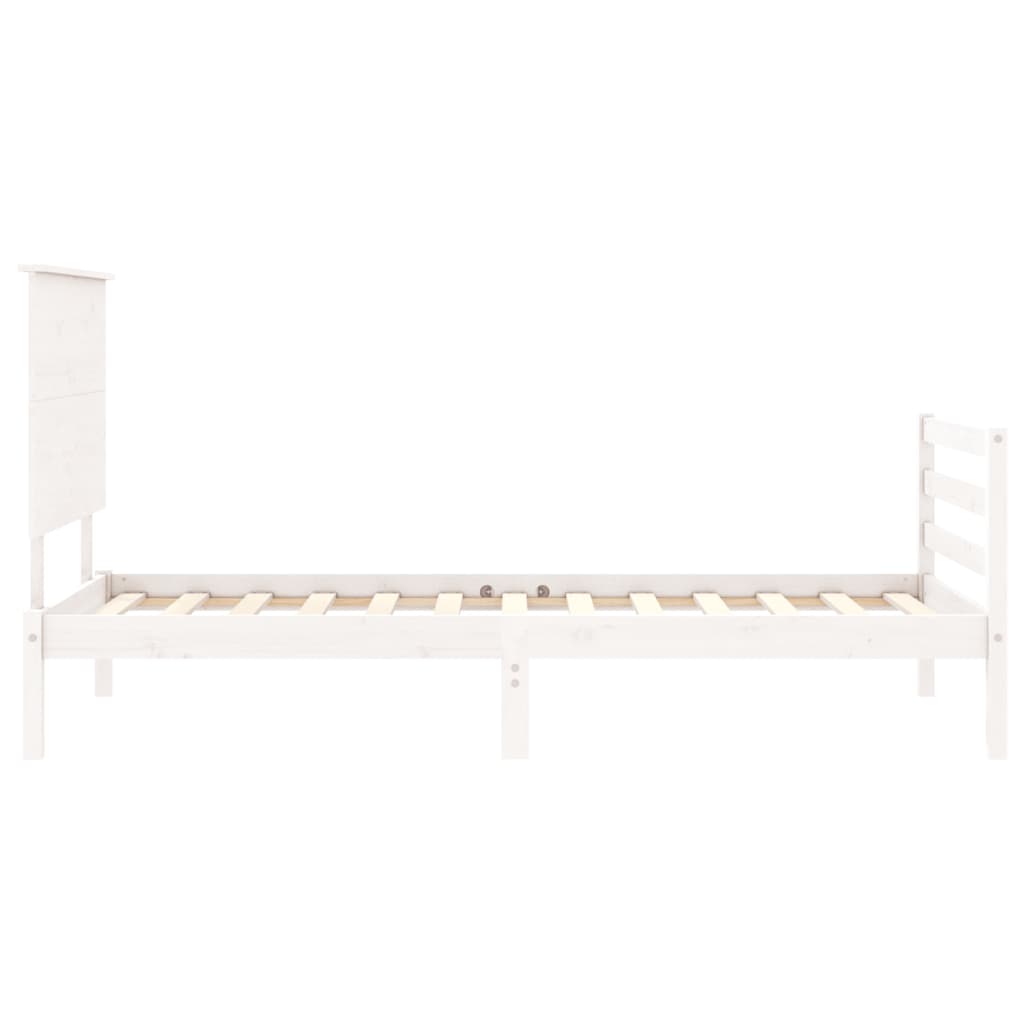 Cadre de lit sans matelas blanc bois massif