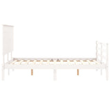 Cadre de lit sans matelas blanc bois massif