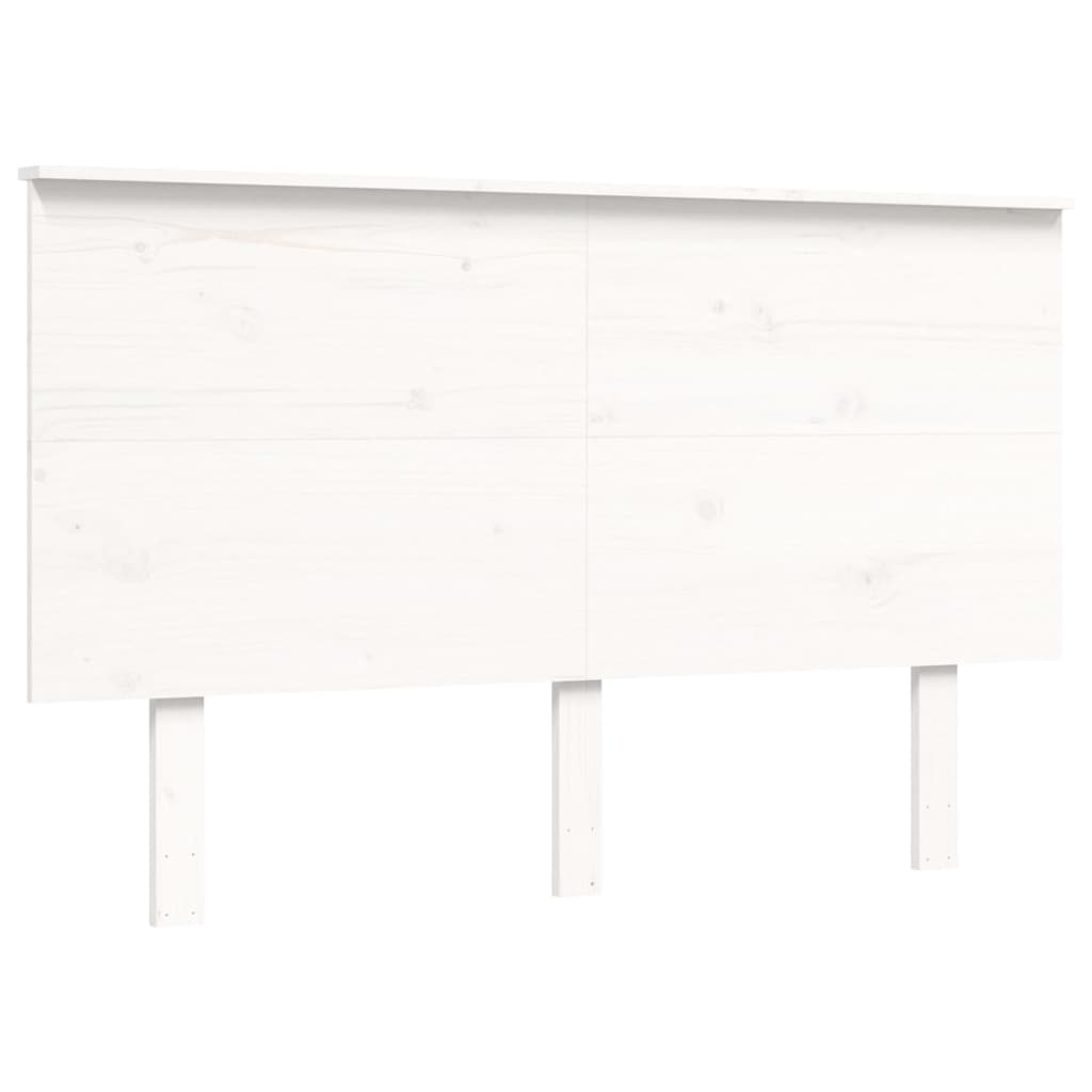 Cadre de lit sans matelas blanc bois massif