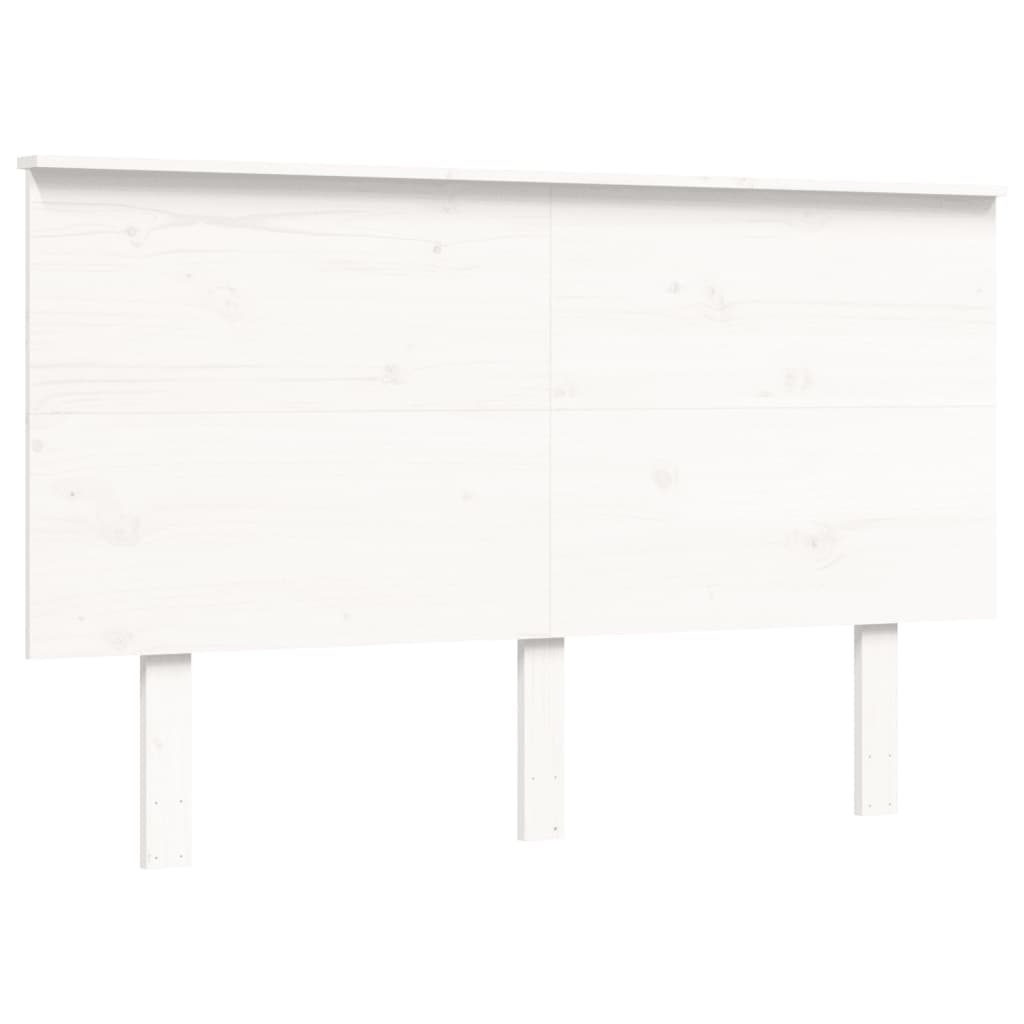 Cadre de lit sans matelas blanc bois massif