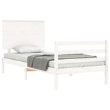 Bed frame without mattress white 90x200 cm solid wood