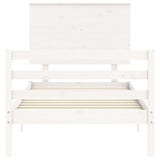 Bed frame without mattress white 90x200 cm solid wood