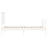 Bed frame without mattress white 90x200 cm solid wood