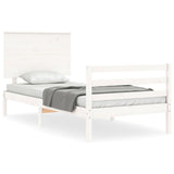 Cadre de lit sans matelas blanc 100x200 cm bois massif