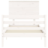 Cadre de lit sans matelas blanc 100x200 cm bois massif