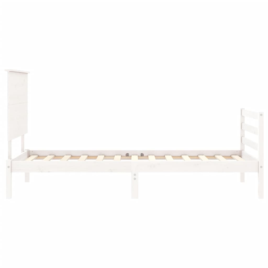 Cadre de lit sans matelas blanc 100x200 cm bois massif