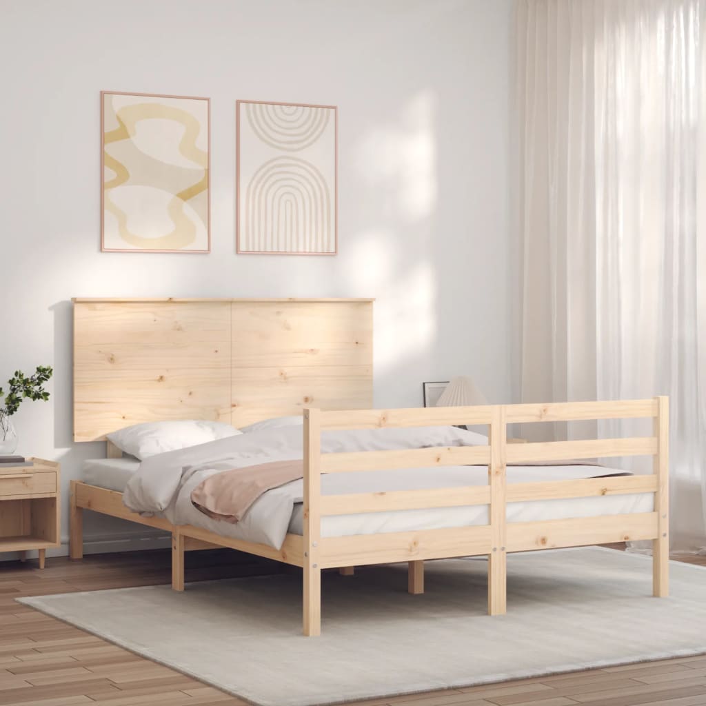 Cadre de lit sans matelas 120x200 cm bois massif