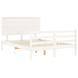 Cadre de lit sans matelas blanc 120x200 cm bois massif