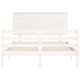 Cadre de lit sans matelas blanc 120x200 cm bois massif