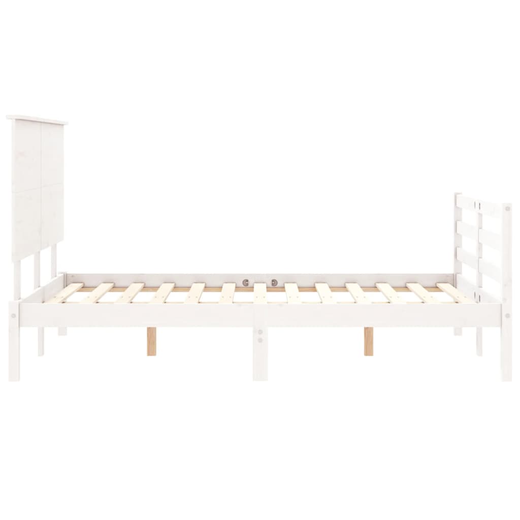 Cadre de lit sans matelas blanc 120x200 cm bois massif