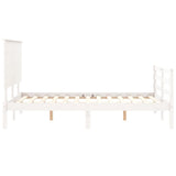 Cadre de lit sans matelas blanc 120x200 cm bois massif