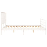 Cadre de lit sans matelas blanc bois de pin massif