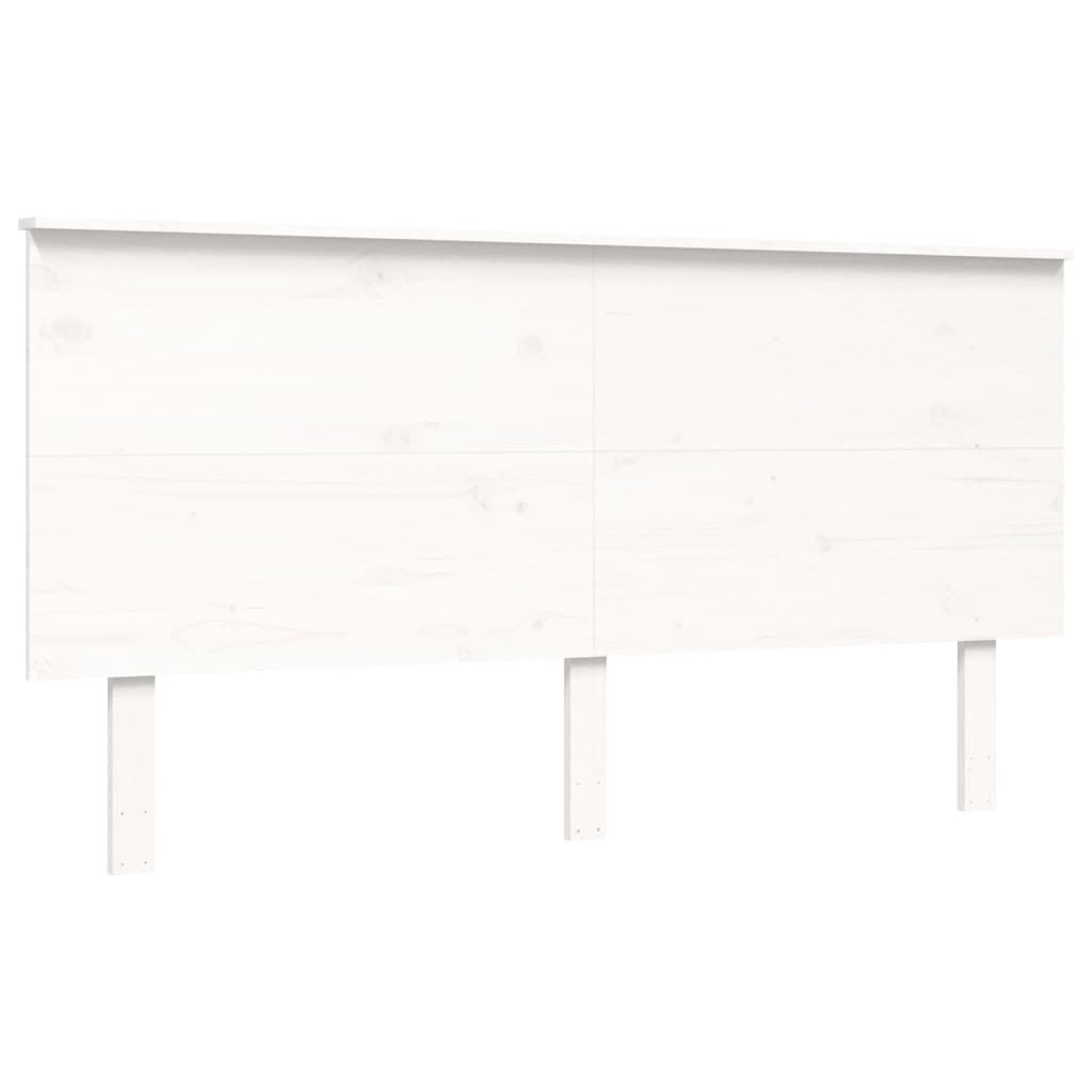 Cadre de lit sans matelas blanc bois de pin massif