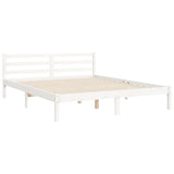 Cadre de lit sans matelas blanc bois de pin massif