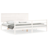 Cadre de lit sans matelas blanc 200x200 cm bois massif