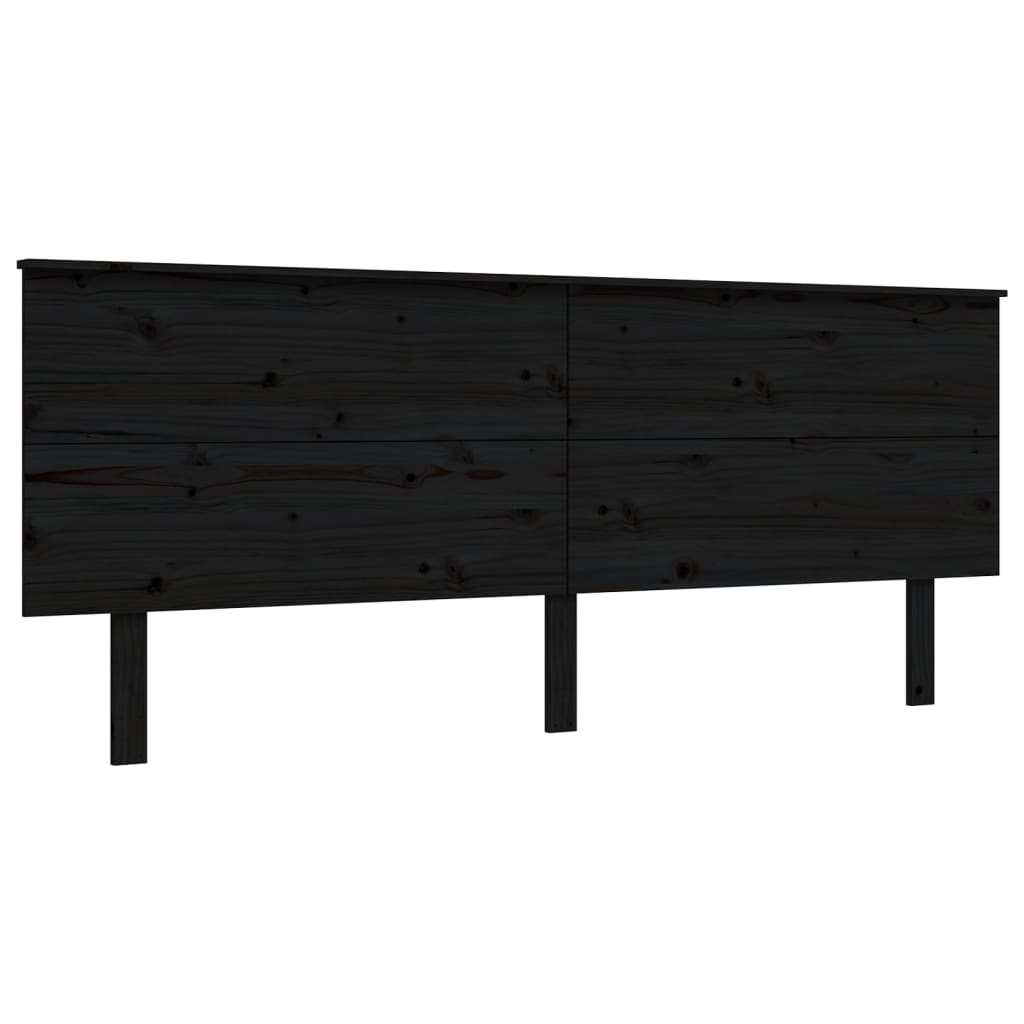 Cadre de lit sans matelas noir 200x200 cm bois massif