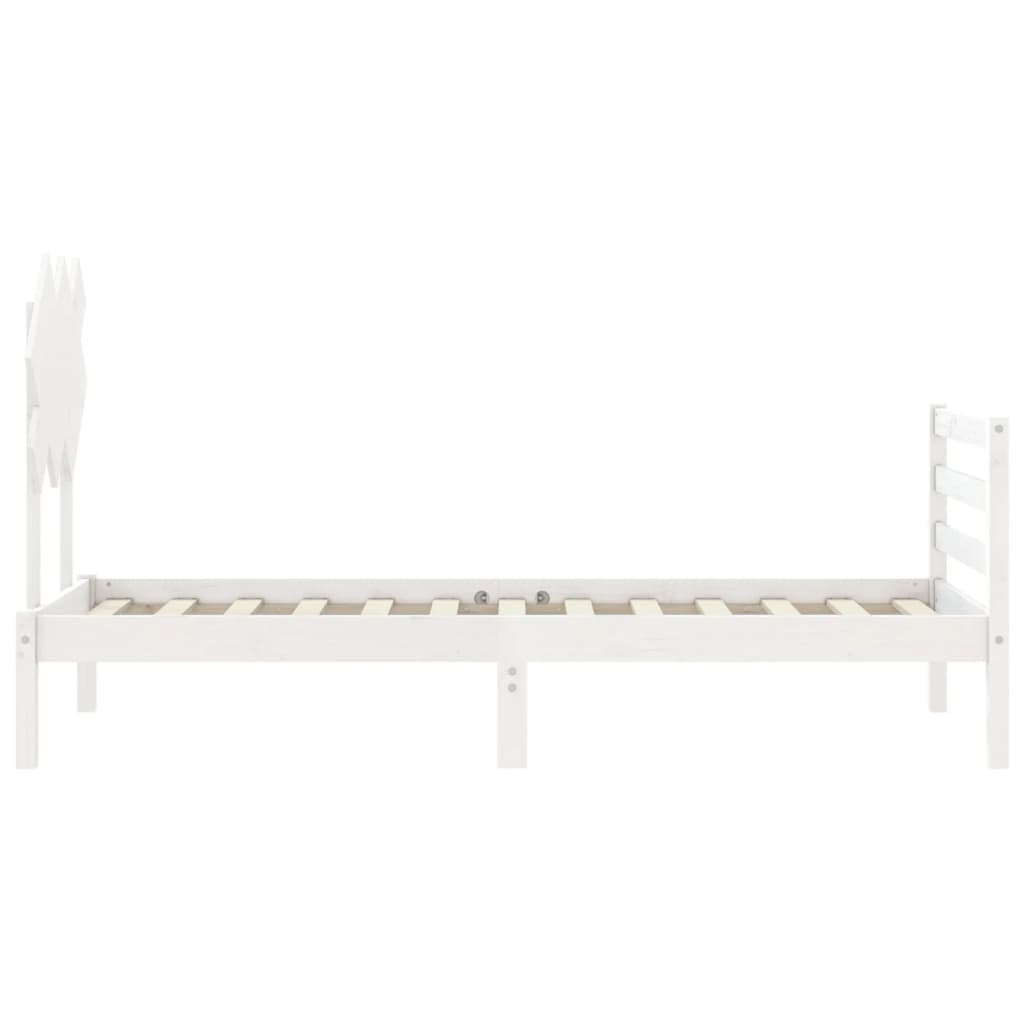 Cadre de lit sans matelas blanc bois massif