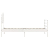 Cadre de lit sans matelas blanc bois massif