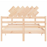 Solid wood bed frame without mattress