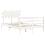 Cadre de lit sans matelas blanc bois massif