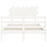 Cadre de lit sans matelas blanc bois massif