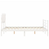 Cadre de lit sans matelas blanc bois massif