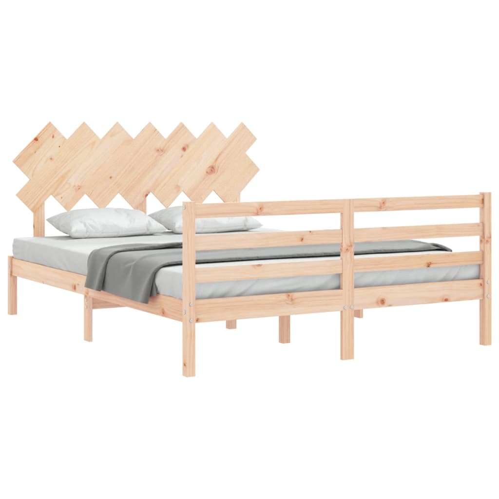 Cadre de lit sans matelas 140x190 cm bois massif