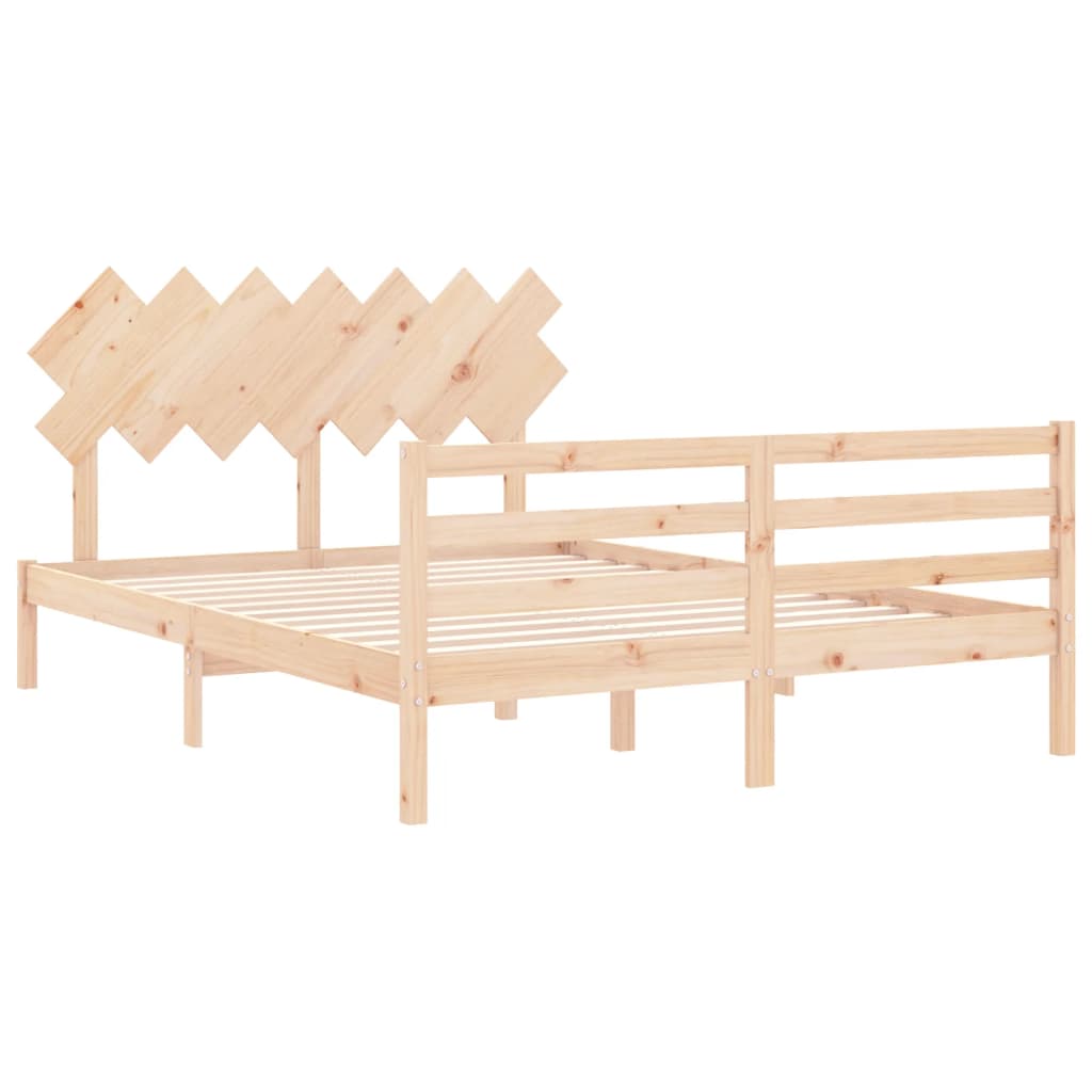 Cadre de lit sans matelas 140x190 cm bois massif