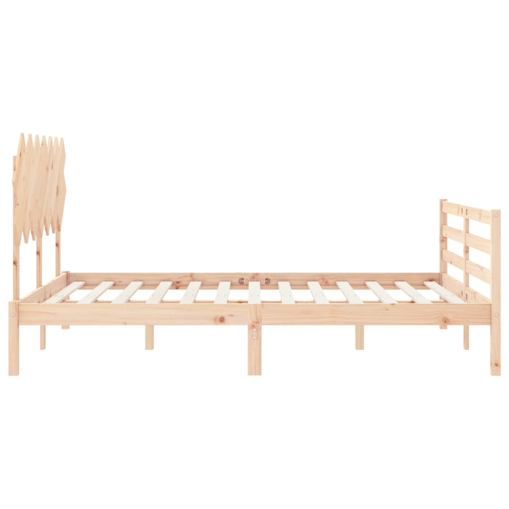 Cadre de lit sans matelas 140x190 cm bois massif