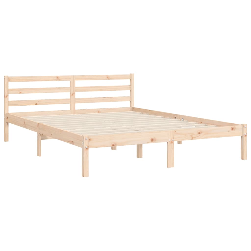 Cadre de lit sans matelas 140x190 cm bois massif