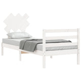 Cadre de lit sans matelas blanc 90x200 cm bois massif