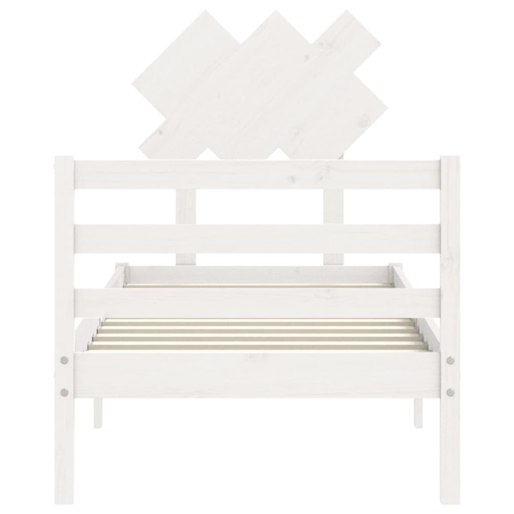 Cadre de lit sans matelas blanc 90x200 cm bois massif