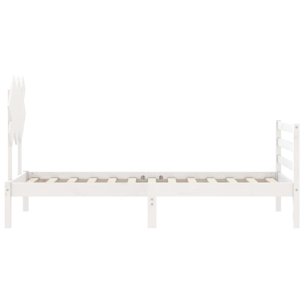 Cadre de lit sans matelas blanc 90x200 cm bois massif