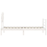 Cadre de lit sans matelas blanc 90x200 cm bois massif