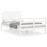 Cadre de lit sans matelas blanc 120x200 cm bois massif