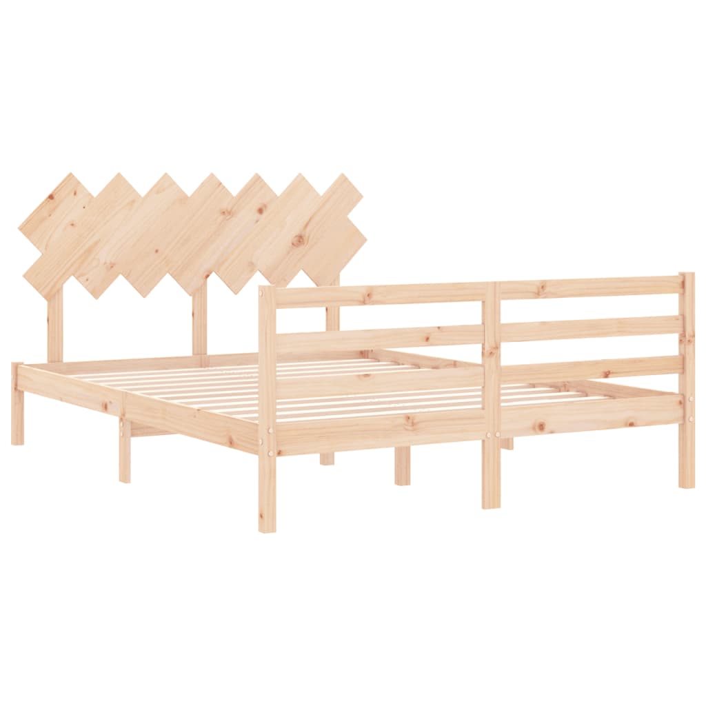 Bed frame without mattress 140x200 cm solid wood