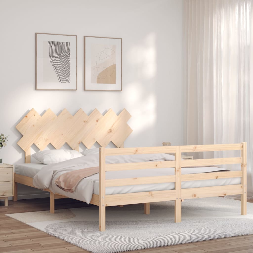 Bed frame without mattress 140x200 cm solid wood