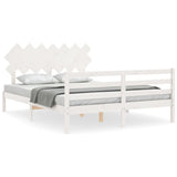 Cadre de lit sans matelas blanc 140x200 cm bois massif