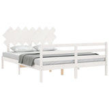 Cadre de lit sans matelas blanc 140x200 cm bois massif