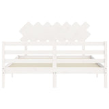 Cadre de lit sans matelas blanc 140x200 cm bois massif