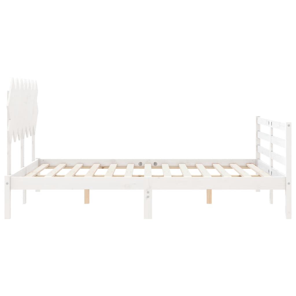 Cadre de lit sans matelas blanc 140x200 cm bois massif