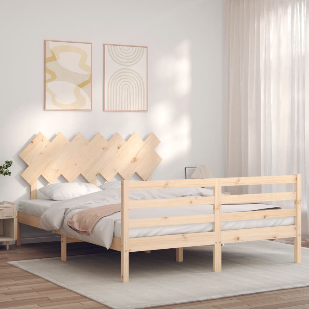 Cadre de lit sans matelas bois massif