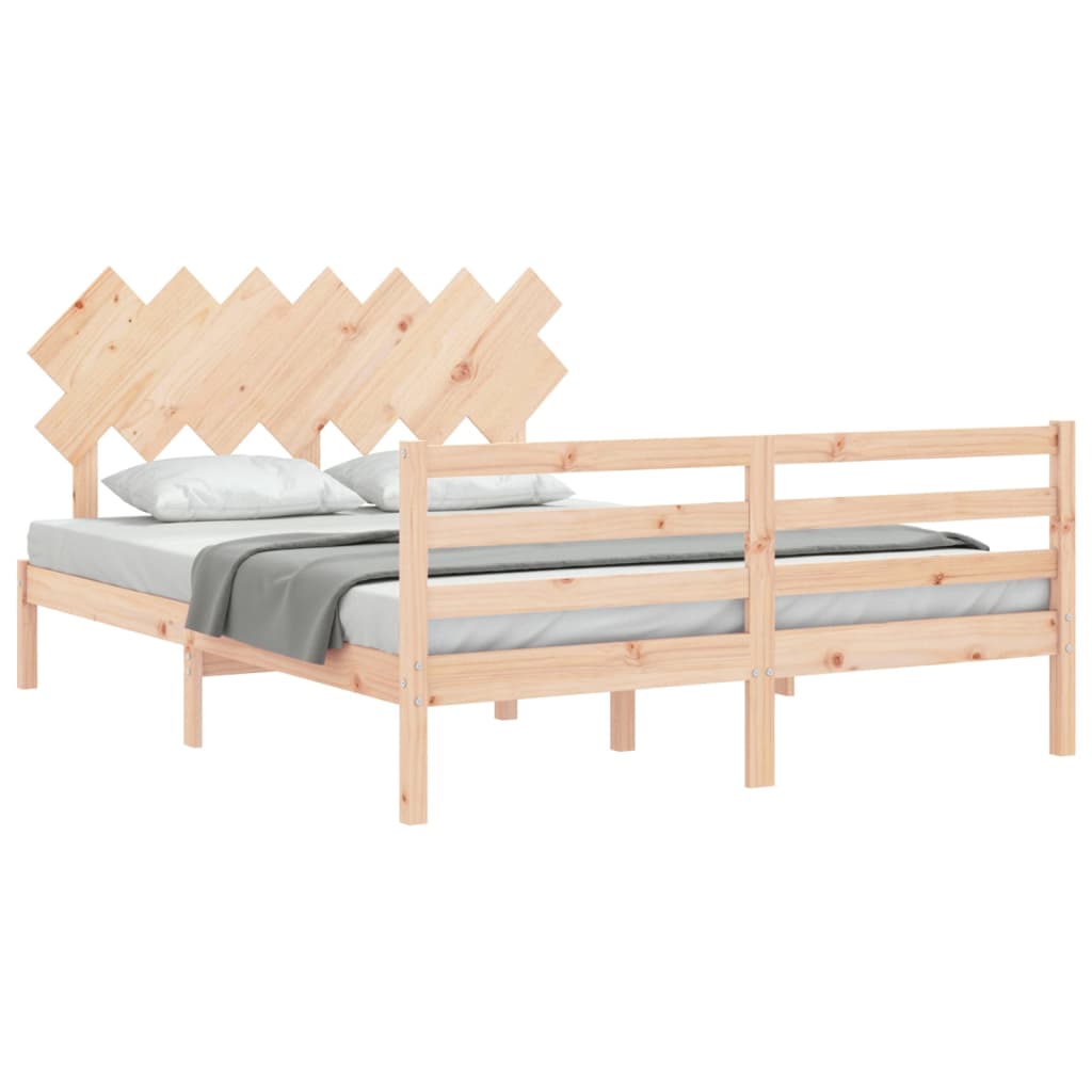 Cadre de lit sans matelas bois massif