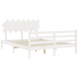 Cadre de lit sans matelas blanc bois de pin massif