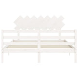 Cadre de lit sans matelas blanc bois de pin massif